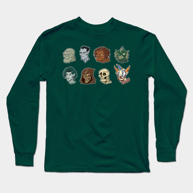 Monster Heads Long Sleeve T-Shirt by Rubtox